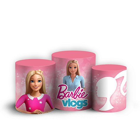 Capas Trio Cilindro Sublimado Vest Facil - Barbie