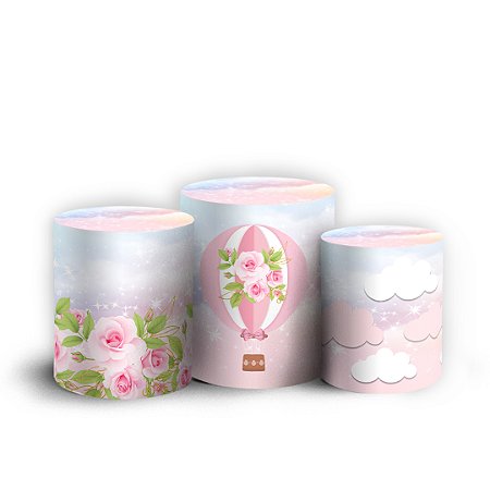 Capas Trio Cilindro Sublimado Vest Facil - Balões