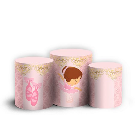 Capas Trio Cilindro Sublimado Vest Facil - Bailarina Cute