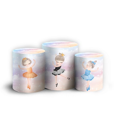 Capas Trio Cilindro Sublimado Vest Facil - Bailarina