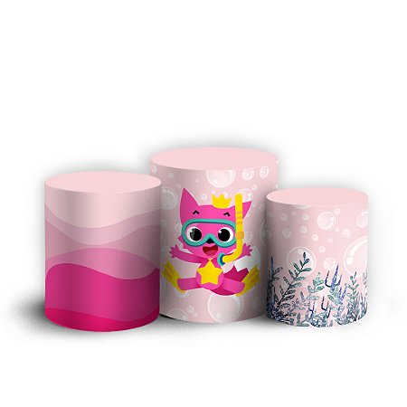 Capas Trio Cilindro Sublimado Vest Facil - Baby Shark