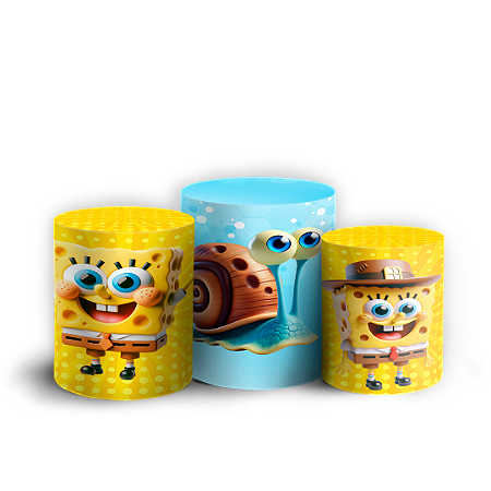 Capas Trio Cilindro Sublimado Vest Facil - Bob Esponja