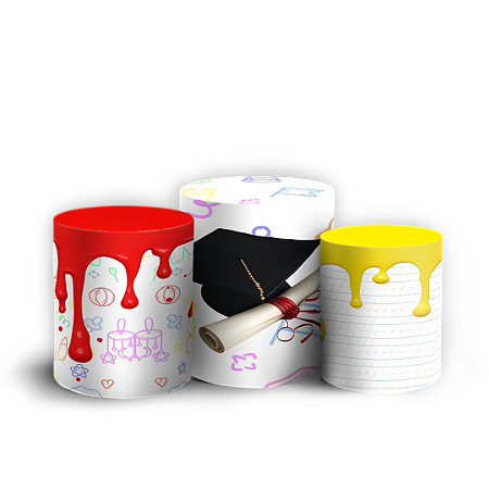 Capas Trio Cilindro Sublimado Vest Facil - Formatura