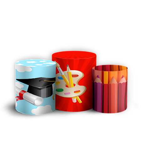 Capas Trio Cilindro Sublimado Vest Facil - Formatura