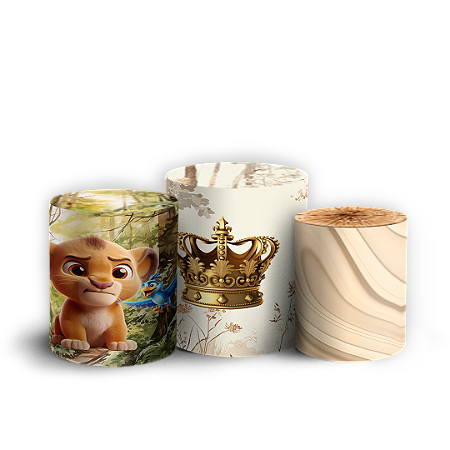 Capas Trio Cilindro Sublimado Vest Facil - Rei Leao