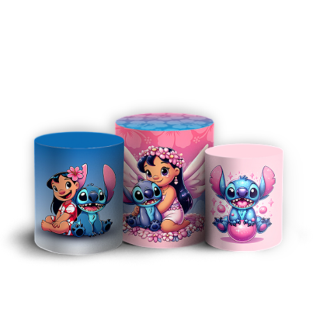 Trio Cilindro - Lilo Stitch - Sublimado 3D + Elástico