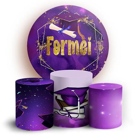 Capas Painel Redondo e Trio Cilindro Sublimado - Formatura