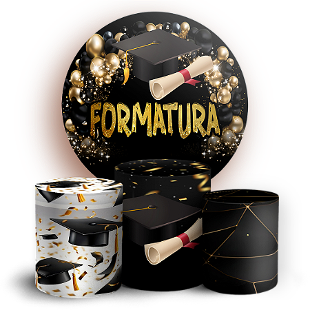 Capas Painel Redondo e Trio Cilindro Sublimado - Formatura