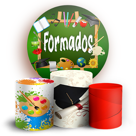 Capas Painel Redondo e Trio Cilindro Sublimado - Formatura