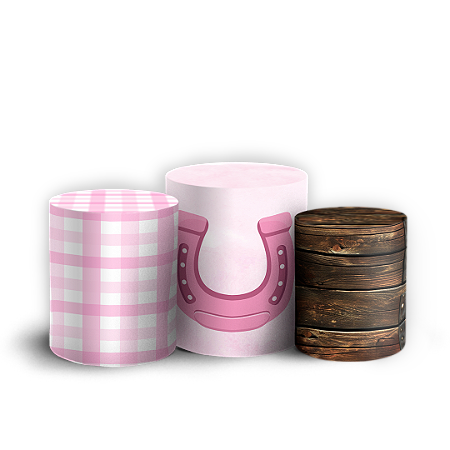 Capas Trio Cilindro Sublimado Vest Facil - Barbie Boiadeira