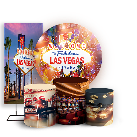 Capas Painel Redondo Trio Cilindro e Faixa Lateral Sublimado - Las Vegas