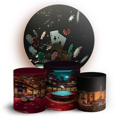 Capas Painel Redondo e Trio Cilindro Sublimado - Las Vegas