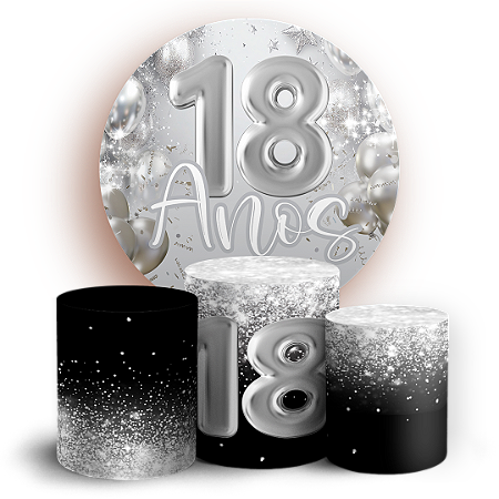 Capas Painel Redondo e Trio Cilindro Sublimado - 18 Anos