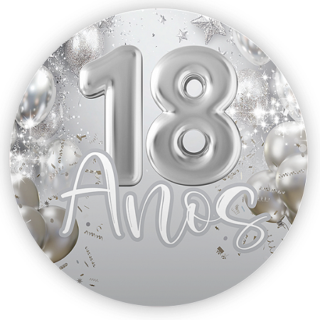 Capa Painel Redondo Sublimado - 18 Anos