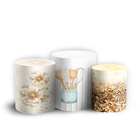 Capas Trio Cilindro Sublimado Vest Facil - Cha De Casa Nova