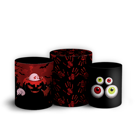 Capas Trio Cilindro Sublimado Vest Facil - Dia das Bruxas Halloween