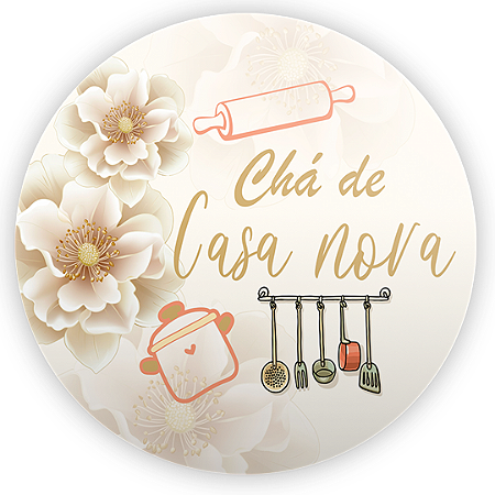 Capa Painel Redondo Sublimado - Cha De Casa Nova
