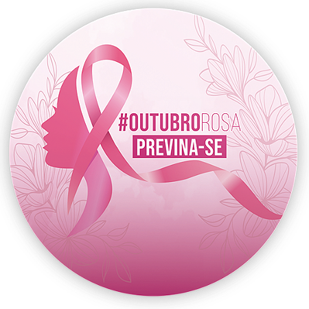 Capa Painel Redondo Sublimado - Outubro Rosa