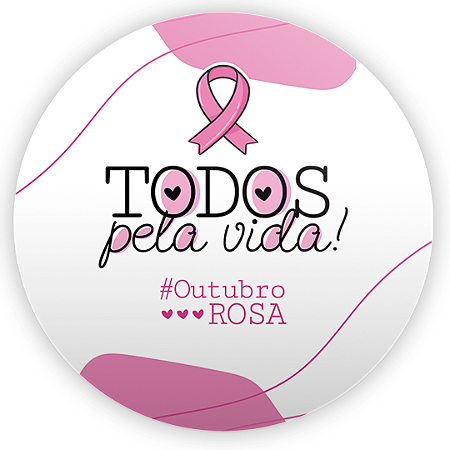 Capa Painel Redondo Sublimado - Outubro Rosa