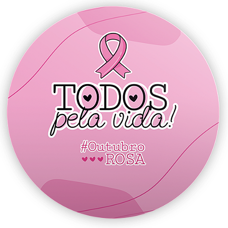 Capa Painel Redondo Sublimado - Outubro Rosa