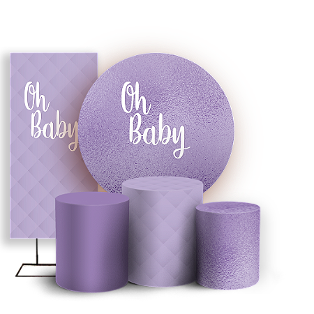 Capas Painel Redondo Trio Cilindro e Faixa Lateral Sublimado - Oh Baby