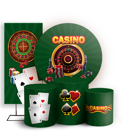 Capas Painel Redondo Trio Cilindro e Faixa Lateral Sublimado - Cassino