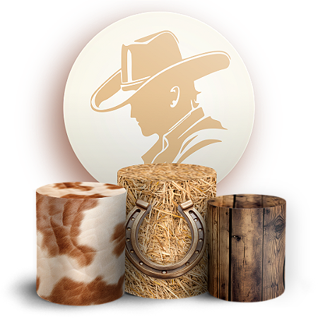 Capas Painel Redondo e Trio Cilindro Sublimado - Cavalo