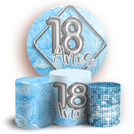 Capas Painel Redondo e Trio Cilindro Sublimado - 18 Anos