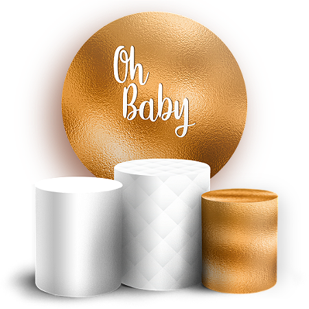 Capas Painel Redondo e Trio Cilindro Sublimado - Oh Baby