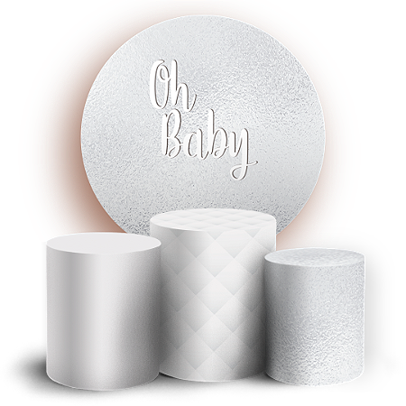 Capas Painel Redondo e Trio Cilindro Sublimado - Oh Baby