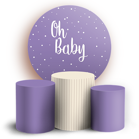 Capas Painel Redondo e Trio Cilindro Sublimado - Oh Baby