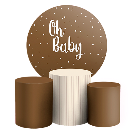 Capas Painel Redondo e Trio Cilindro Sublimado - Oh Baby