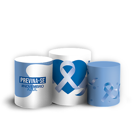 Capas Trio Cilindro Sublimado Vest Facil - Novembro Azul