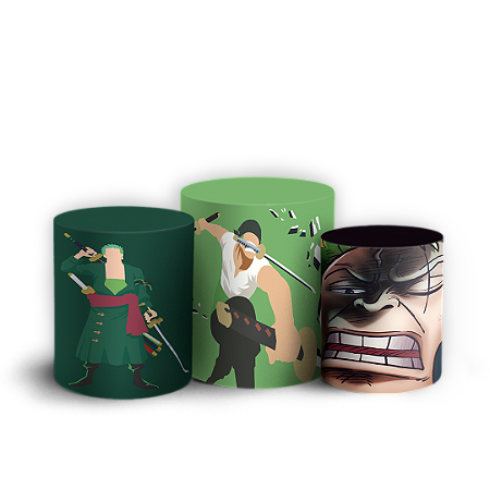 Capas Trio Cilindro Sublimado Vest Facil - Zoro One Piece
