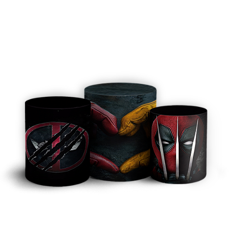 Capas Trio Cilindro Sublimado Vest Facil - Deadpool e Wolverine