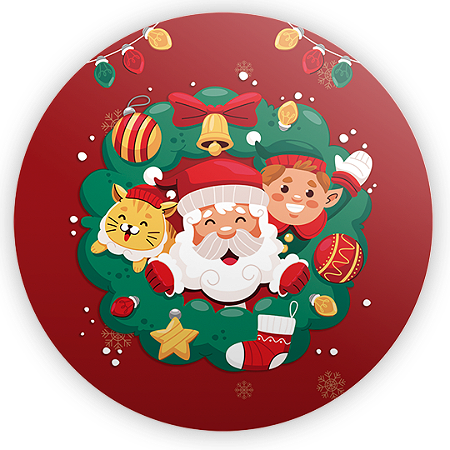 Painel Redondo - Natal - Sublimado 3D
