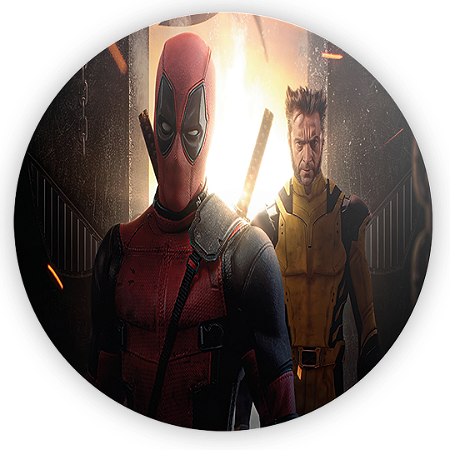Capa Painel Redondo Sublimado - Deadpool e Wolverine
