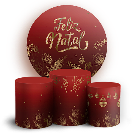 Capas Painel Redondo e Trio Cilindro Sublimado - Natal