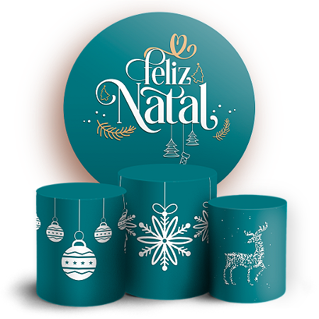 Capas Painel Redondo e Trio Cilindro Sublimado - Natal