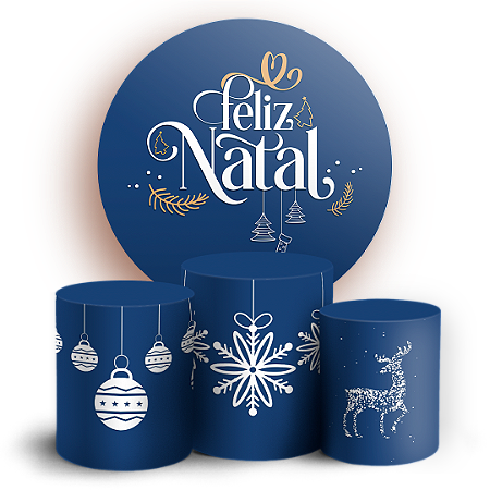 Capas Painel Redondo e Trio Cilindro Sublimado - Natal