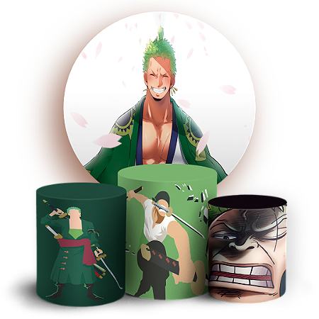 Capas Painel Redondo e Trio Cilindro Sublimado - Zoro One Piece
