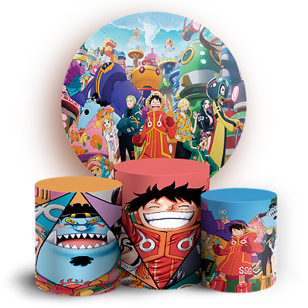 Capas Painel Redondo e Trio Cilindro Sublimado - One Piece