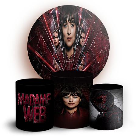 Capas Painel Redondo e Trio Cilindro Sublimado - Madame Teia