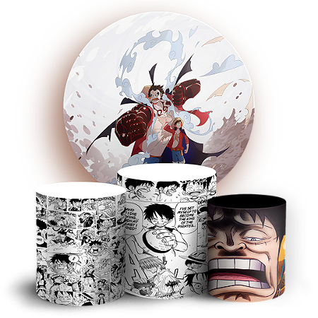 Capas Painel Redondo e Trio Cilindro Sublimado - Luffy One Piece