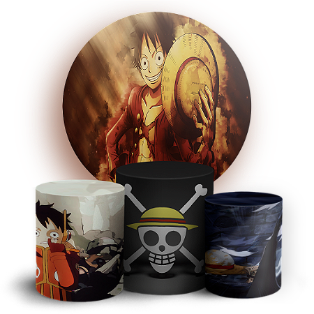 Capas Painel Redondo e Trio Cilindro Sublimado - Luffy One Piece