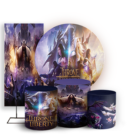 Capas Painel Redondo Trio Cilindro e Faixa Lateral Sublimado - Throne And Liberty