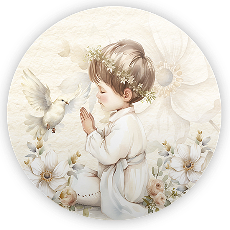 Capa Painel Redondo Sublimado - Batizado