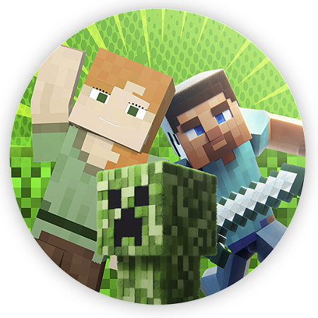 Capa Painel Redondo Sublimado - Minecraft