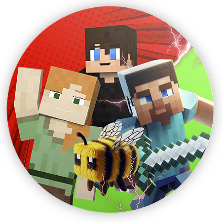 Capa Painel Redondo Sublimado - Minecraft