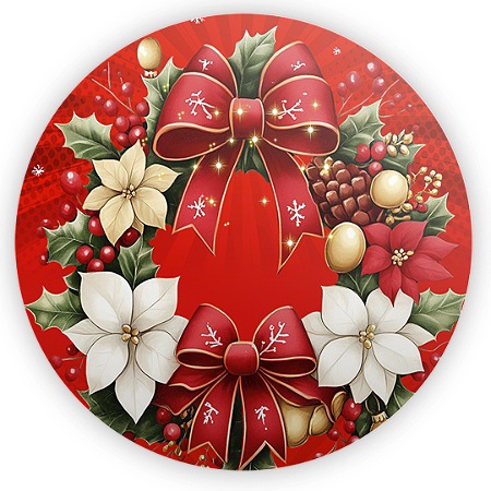 Capa Painel Redondo Sublimado - Natal